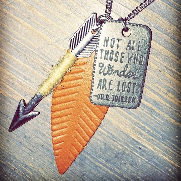 handmade Jewelry - Not all those who wander are lost necklace handmade Jewelry - Not all those who wander are lost necklace